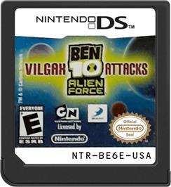 Cartridge artwork for Ben 10 - Alien Force - Vilgax Attacks on the Nintendo DS.