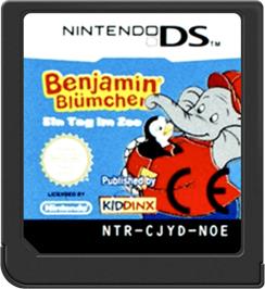 Cartridge artwork for Benjamin Bluemchen - Ein Tag Im Zoo on the Nintendo DS.