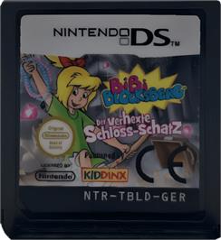 Cartridge artwork for Bibi Blocksberg - Der Verhexte Schloss-schatz on the Nintendo DS.