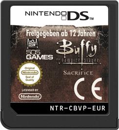Cartridge artwork for Buffy The Vampire Slayer - Sacrifice on the Nintendo DS.