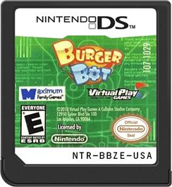 Cartridge artwork for Burger Bot on the Nintendo DS.