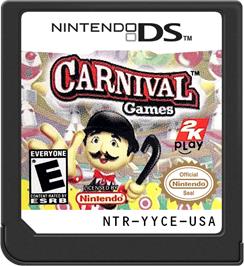 Cartridge artwork for Carnival Games on the Nintendo DS.