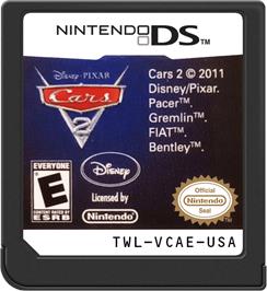 Cartridge artwork for Cars 2 on the Nintendo DS.