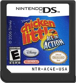 Cartridge artwork for Chicken Little - Ace In Action on the Nintendo DS.