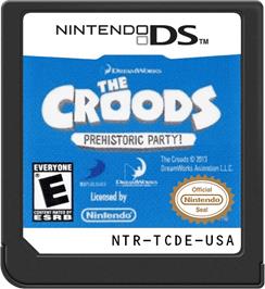 Cartridge artwork for Croods - Fête Préhistorique, Les on the Nintendo DS.