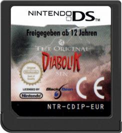 Cartridge artwork for Diabolik - The Original Sin on the Nintendo DS.
