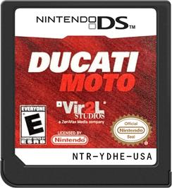 Cartridge artwork for Ducati Moto on the Nintendo DS.