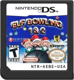 Cartridge artwork for Elf Bowling 1 And 2 on the Nintendo DS.