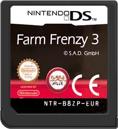 Cartridge artwork for Farm Frenzy 3 on the Nintendo DS.