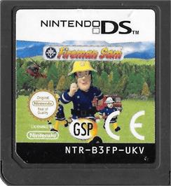 Cartridge artwork for Fireman Sam on the Nintendo DS.