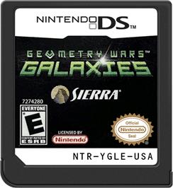 Cartridge artwork for Geometry Wars Galaxies on the Nintendo DS.