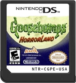 Cartridge artwork for Goosebumps Horrorland on the Nintendo DS.