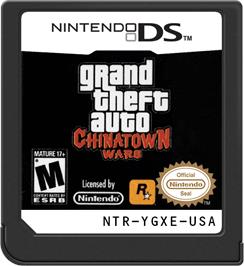 Cartridge artwork for Grand Theft Auto - Chinatown Wars on the Nintendo DS.