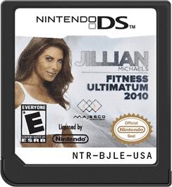 Cartridge artwork for Jillian Michaels Fitness Ultimatum 2010 on the Nintendo DS.