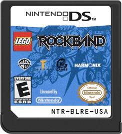 Cartridge artwork for Lego Rock Band on the Nintendo DS.