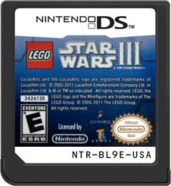 Cartridge artwork for Lego Star Wars 3 - The Clone Wars on the Nintendo DS.