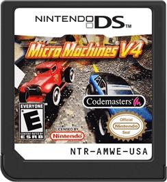 Cartridge artwork for Micro Machines V4 on the Nintendo DS.