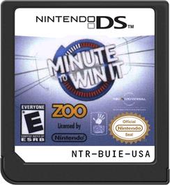 Cartridge artwork for Minute To Win It on the Nintendo DS.
