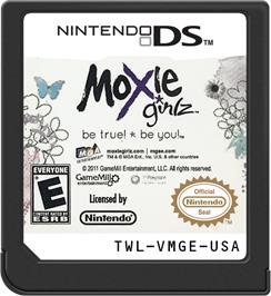 Cartridge artwork for Moxie Girlz on the Nintendo DS.