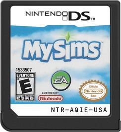 Cartridge artwork for Mysims on the Nintendo DS.