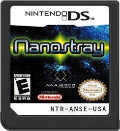 Cartridge artwork for Nanostray on the Nintendo DS.