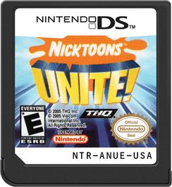 Cartridge artwork for Nickelodeon Spongebob Squarepants And Friends Unite! on the Nintendo DS.