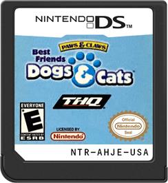 Cartridge artwork for Paws And Claws - Best Friends - Dogs And Cats on the Nintendo DS.