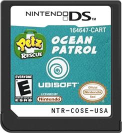 Cartridge artwork for Petz Rescue - Ocean Patrol on the Nintendo DS.