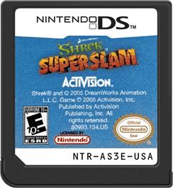 Cartridge artwork for Shrek SuperSlam on the Nintendo DS.