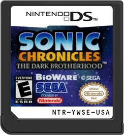 Cartridge artwork for Sonic Chronicles - La Confrérie Des Ténèbres on the Nintendo DS.