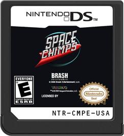 Cartridge artwork for Space Chimps on the Nintendo DS.