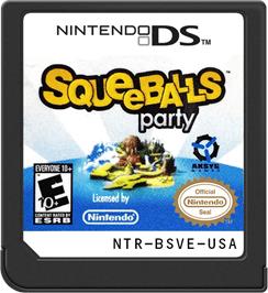 Cartridge artwork for Squeeballs Party on the Nintendo DS.
