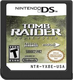 Cartridge artwork for Tomb Raider Underworld on the Nintendo DS.