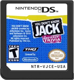 Cartridge artwork for You Don't Know Jack on the Nintendo DS.