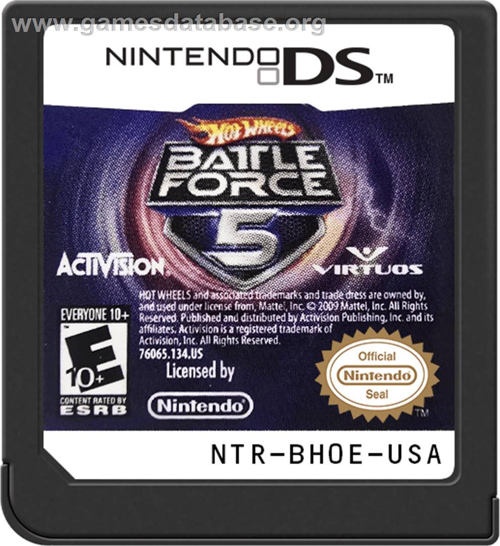 Hot Wheels - Battle Force 5 - Nintendo DS - Artwork - Cartridge