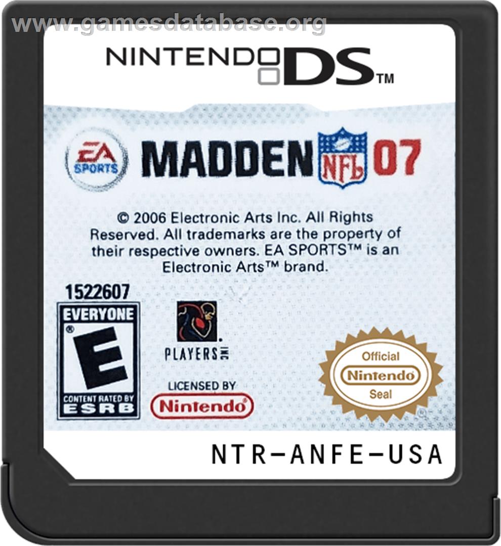 Madden Nfl 07 - Nintendo DS - Artwork - Cartridge