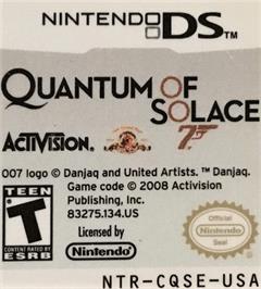 Top of cartridge artwork for 007 - Quantum Of Solace on the Nintendo DS.