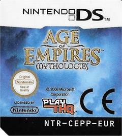 Top of cartridge artwork for Age Of Empires - Mythologies on the Nintendo DS.