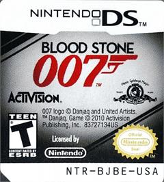 Top of cartridge artwork for Blood Stone 007 on the Nintendo DS.