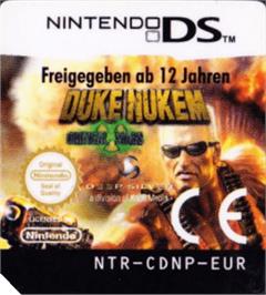 Top of cartridge artwork for Duke Nukem - Critical Mass on the Nintendo DS.