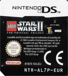 Top of cartridge artwork for LEGO Star Wars 2: The Original Trilogy on the Nintendo DS.