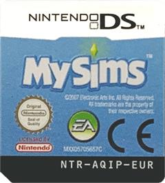 Top of cartridge artwork for Mysims on the Nintendo DS.