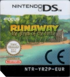 Top of cartridge artwork for Runaway - The Dream Of The Turtle on the Nintendo DS.