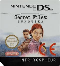 Top of cartridge artwork for Secret Files - Tunguska on the Nintendo DS.