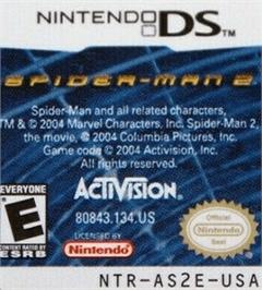 Top of cartridge artwork for Spider-man 2 on the Nintendo DS.