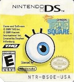 Top of cartridge artwork for SpongeBob's Truth or Square on the Nintendo DS.