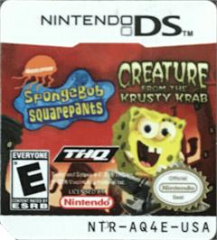 Top of cartridge artwork for Spongebob Squarepants - Creature From The Krusty Krab on the Nintendo DS.