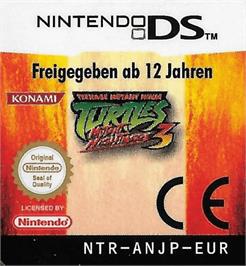 Top of cartridge artwork for Teenage Mutant Ninja Turtles 3: Mutant Nightmare on the Nintendo DS.