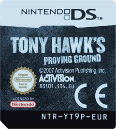 Top of cartridge artwork for Tony Hawk's Proving Ground on the Nintendo DS.