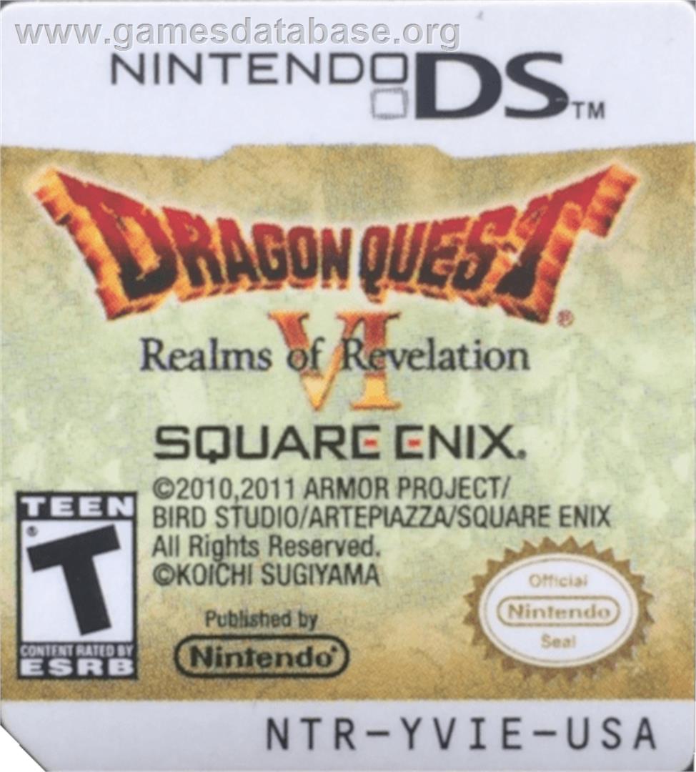 Dragon Quest 6 - Realms of Revelation - Nintendo DS - Artwork - Cartridge Top